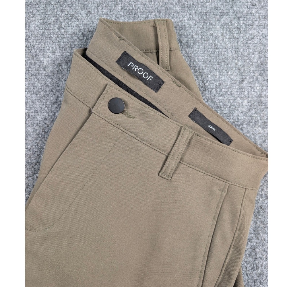 Proof Nomad Pants Mens 29 Slim Fit Dark Khaki Tan Technical Travel Chino Trouser